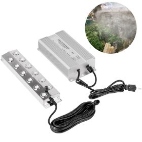 VEVOR Mist Maker 12 Head Ultrasonic Mist Fogger with Waterproof Power Supply Ultrasonic Fogger Humidifier Stainless Steel Pond Mister Fogger 7kg/