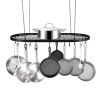 VEVOR Hanging Pot Rack, 32 inch Hanging Pot Rack Ceiling Mount, Ceiling Pot Rack with 12 S Hooks, 80 lbs Loading Weight, Ideal for Home, Restaura
