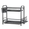 VEVOR 2 Tier Dish Drying Rack Dish Drainer Carbon Steel Kitchen Utensil Holder