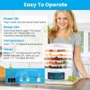 5 Layer Clear Food Dehydrator Electric Digital Food Drying Machine with Adjustable Thermostat Timer for Fruits Vegetables Meats Nuts And More