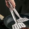 Multi-functional Stainless Steel Clamp Burger Bread Spatula Turner Tong Buffet Pliers Strainer Clips Heat Resistant Food Grips for Cooking Food S