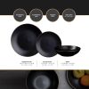 12-Piece Stoneware Dinnerware Set, Black Onyx Collection
