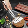 Multi-functional Stainless Steel Clamp Burger Bread Spatula Turner Tong Buffet Pliers Strainer Clips Heat Resistant Food Grips for Cooking Food S