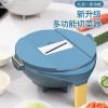 New 9 in 1 Rotate Vegetable Cutter with Drain Basket Multifunctional Food Slicer Grater Shredder Kitchen Food Chopper Grater Strainer Fruit Colan
