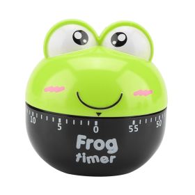 Cartoon Animal Shape Kitchen Timer Mechanical Counters Clock for Cooking Timing Tool(Green) (Color: Green)
