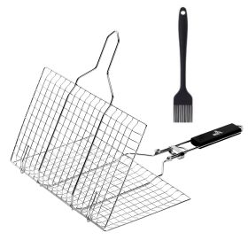 Grill Basket, Stainless Steel, Fish Grill Baskets for Outdoor Grill, Vegetable Grill Basket, BBQ Grill Basket, Fish Basket for Grilling (Color: as Pic)